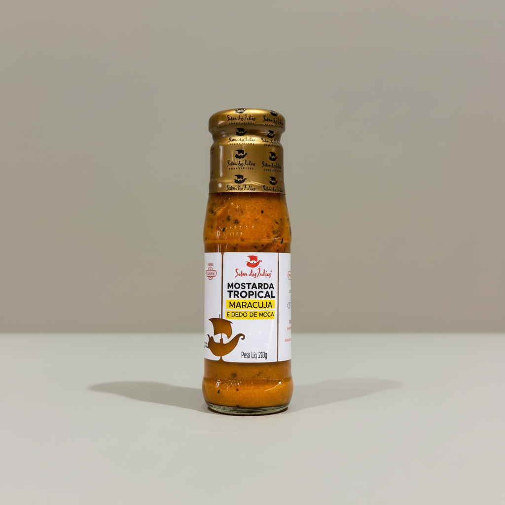 Mostarda Tropical Maracujá e Dedo de Moça Sabor das Índias 200g